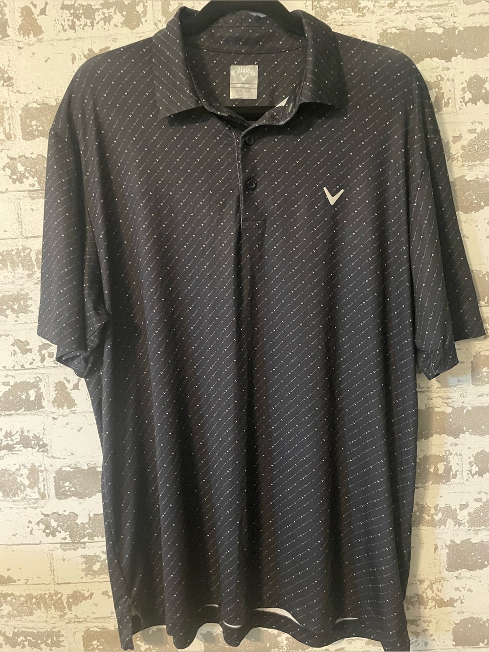 Callaway Opti-Dri Black Golf Polo Shirt Large Performance Stretch - Picture 5 of 7
